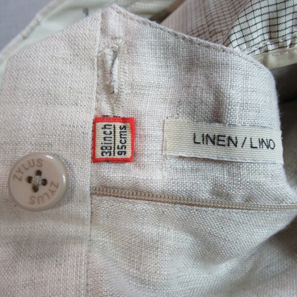 Zylus Pants Mens Size 38 Beige Quiet Luxury Hampton Chic Beach Prep Dress Slacks - Picture 12 of 13